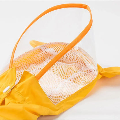 Cute Dog Rain Jacket with Reflective Safety Strap