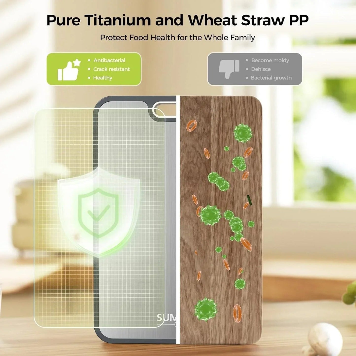 Durable Kitchen Cutting Board with Juice Channels
