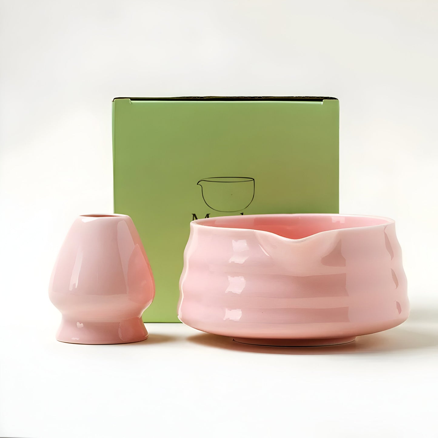 Tranquil Green Tea Ceramic Mug Set