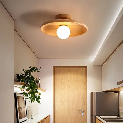Natural Wooden Drop Light