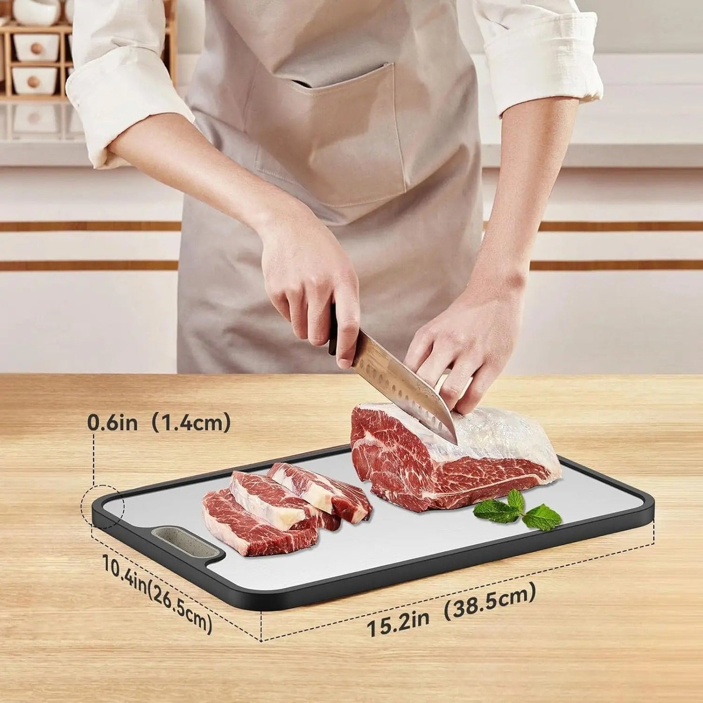 Durable Kitchen Cutting Board with Juice Channels
