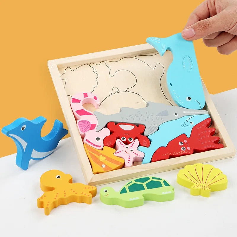 Challenging Wooden Shape Sorting Puzzle - Luxicro