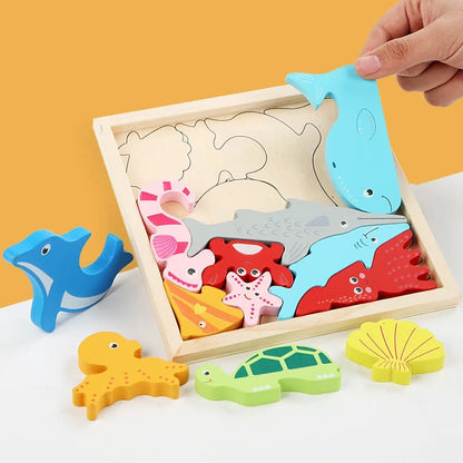 Challenging Wooden Shape Sorting Puzzle - Luxicro