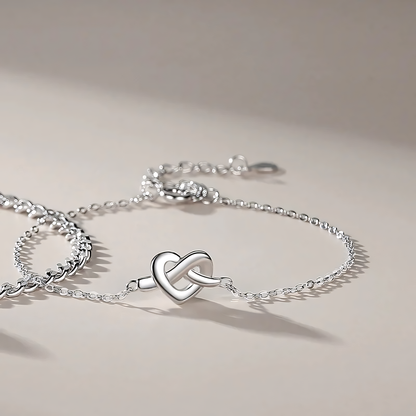 Elegant Silver Heart Shape Bangle Bracelet