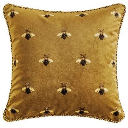 Luxury Yellow Pillowcase with Bee Pattern