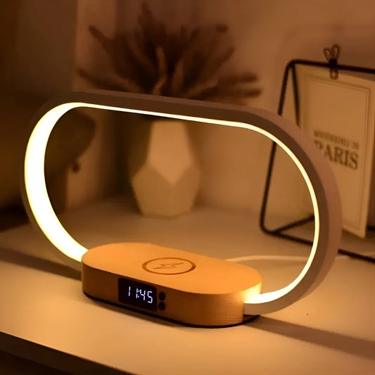 Bright USB Desk Light with Clock and Charger - Luxicro