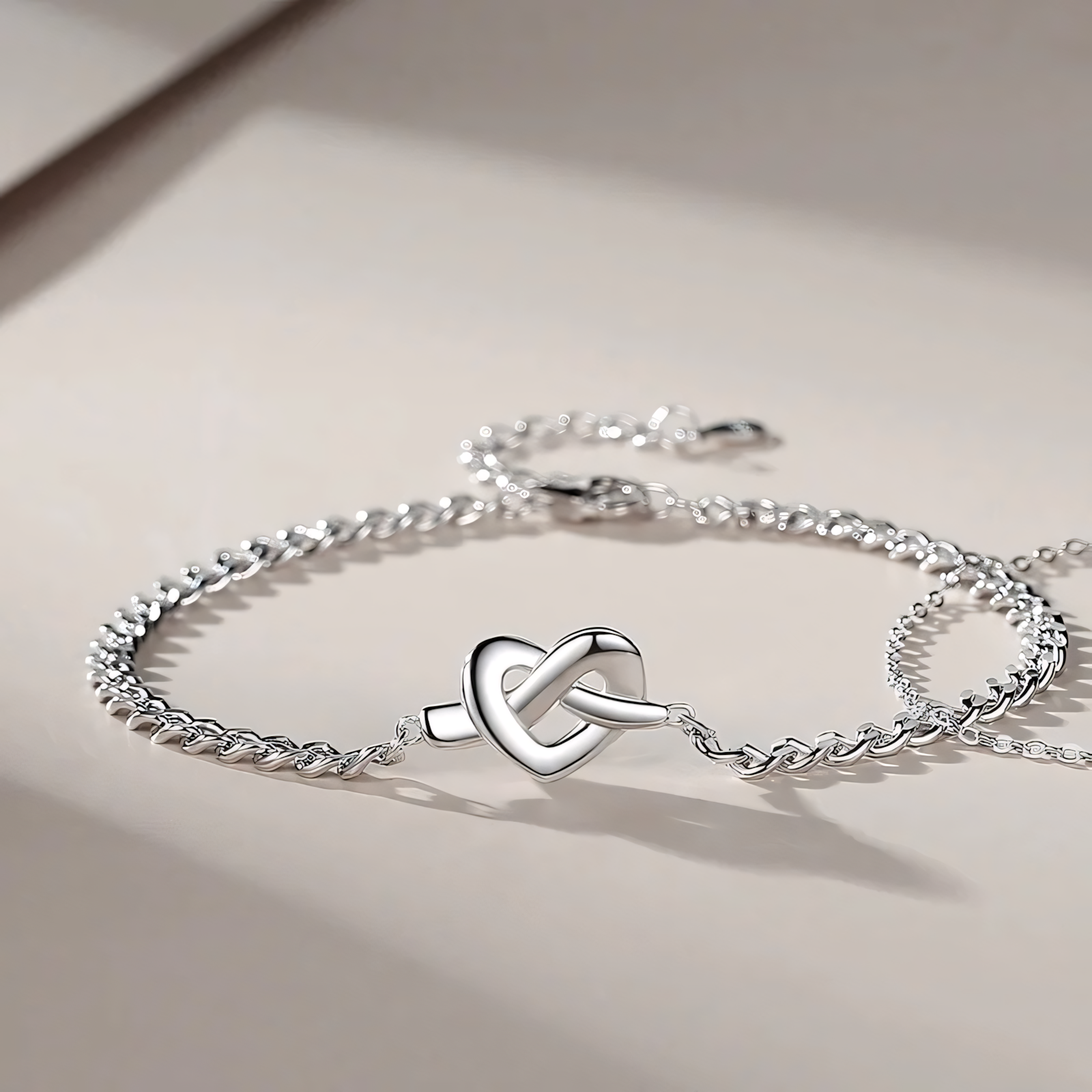 Elegant Silver Heart Shape Bangle Bracelet - Luxicro