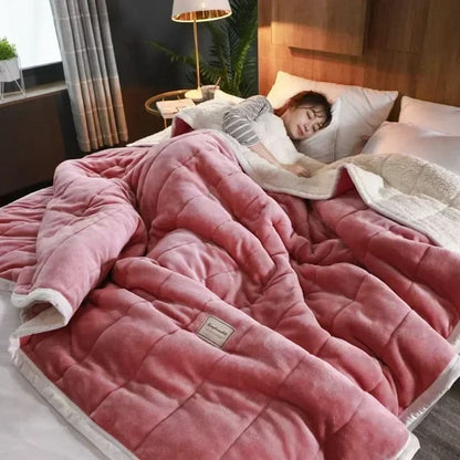 Plush Coral Fleece Blanket Warm Soft Winter Throw