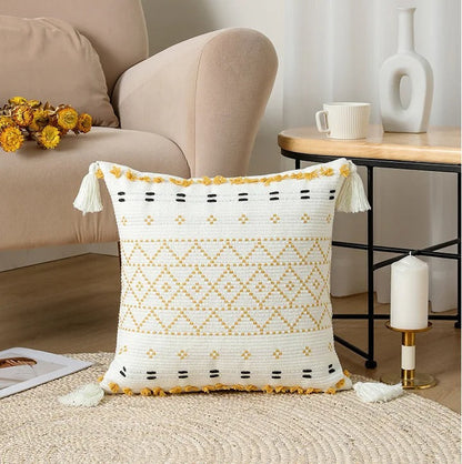 Soft Velvet Pillowcase with Embellished Tufted Design
