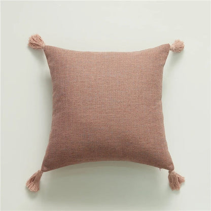 Decorative Cotton Pillow Case with Bright Fringe Trim