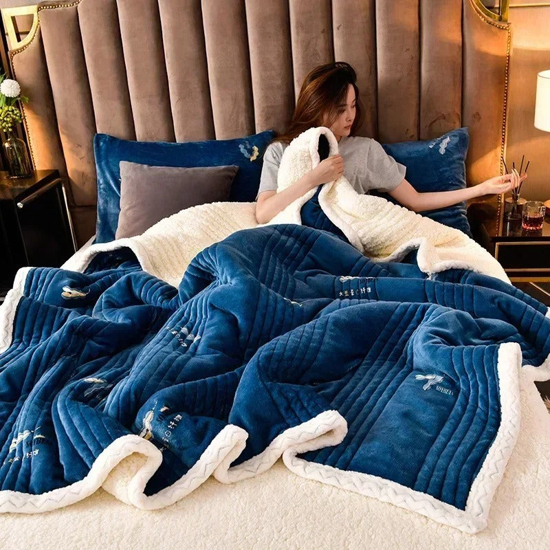 Plush Fuzzy Thermal Throw Blanket