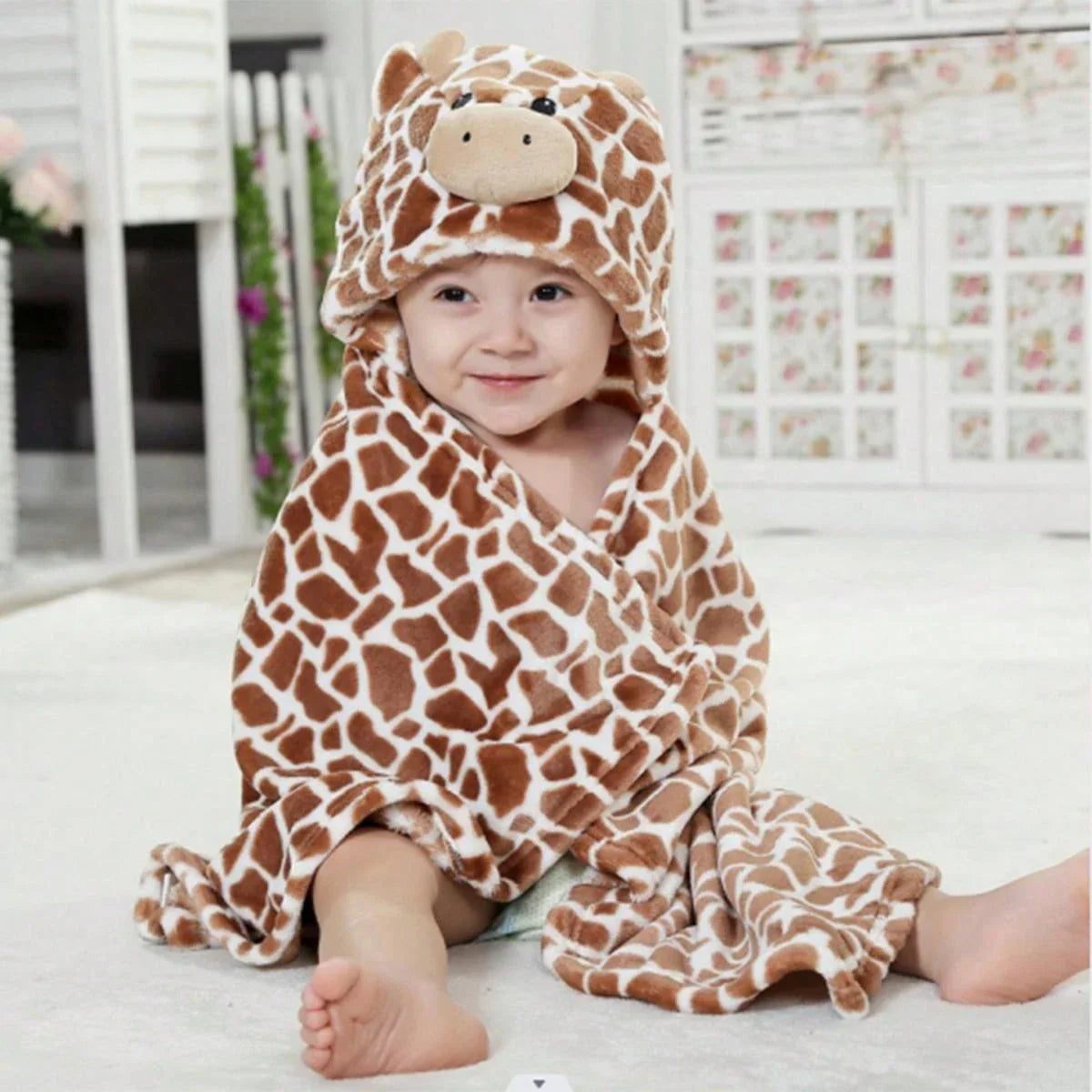 Cozy Kids Hooded Towel with Fun Animal Print