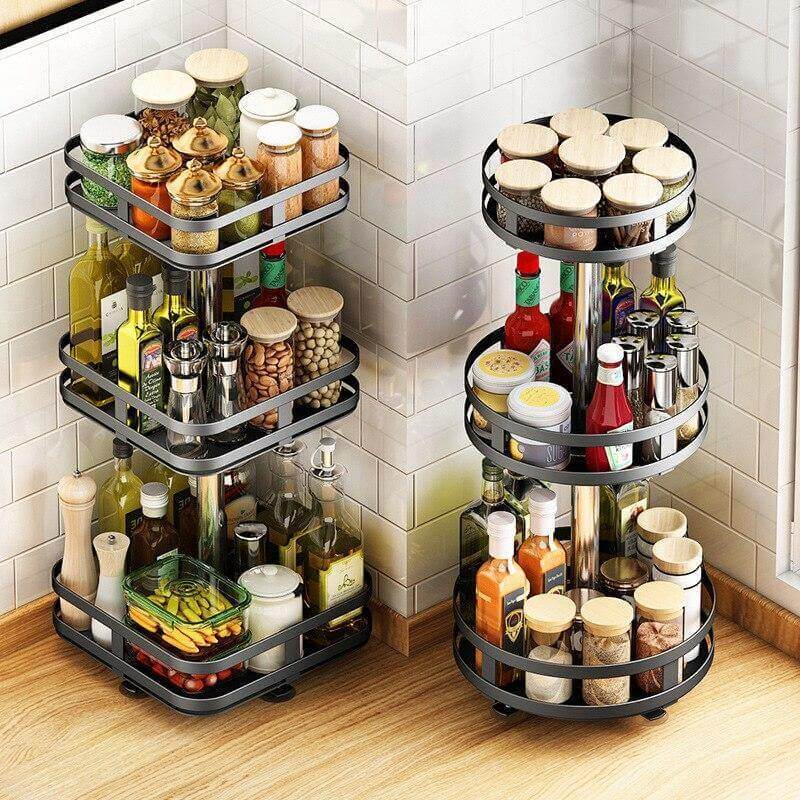 Rotating Kitchen Spice Storage Shelf - Luxicro