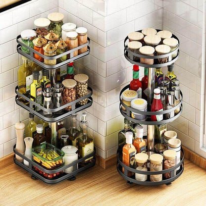 Rotating Kitchen Spice Storage Shelf - Luxicro