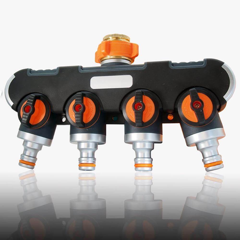 Durable 4-Way Water Hose Splitter Connector - Luxicro
