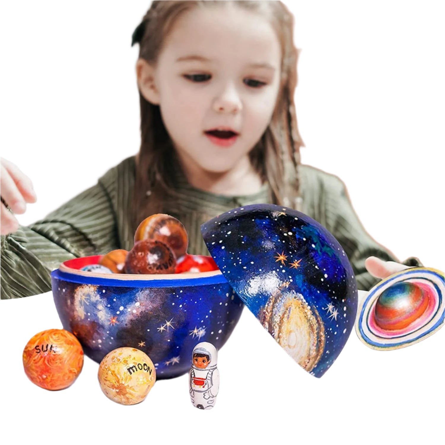 Colorful Educational Wooden Planet Toy - Luxicro