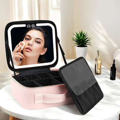 Compact Travel LED Makeup Organizer Box