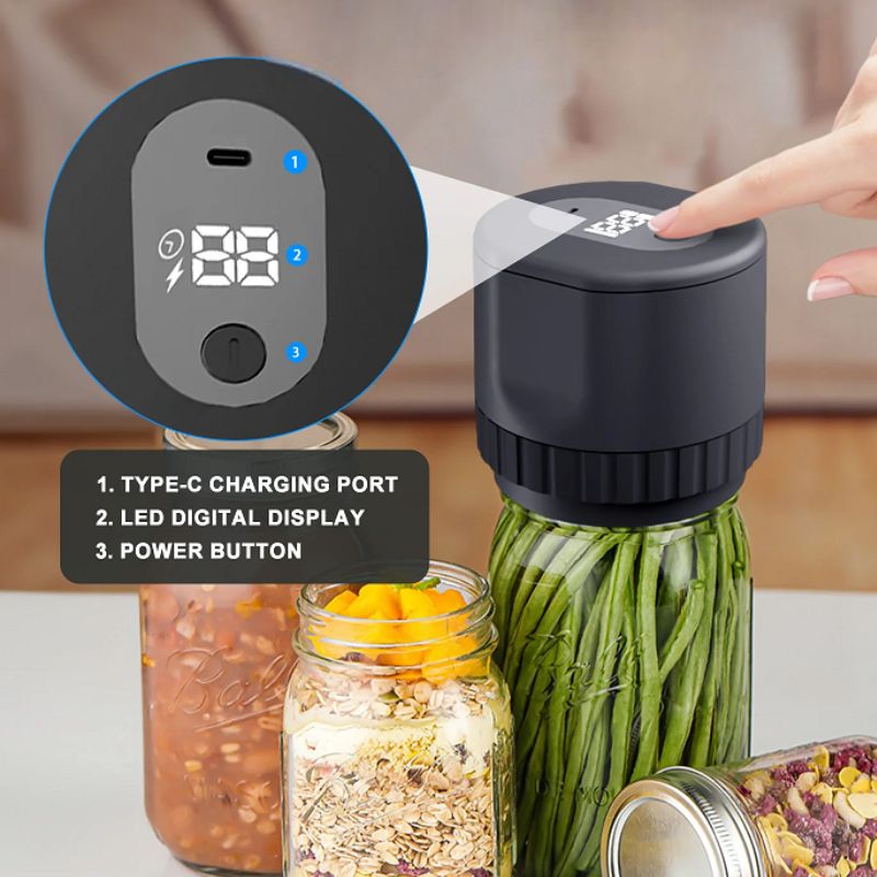 Automatic Food Saver Mason Jar Sealer with LED Screen