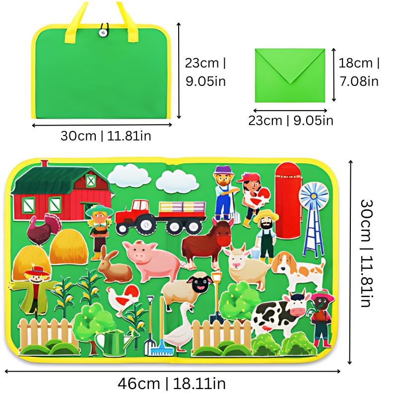 Interactive Kids Learning Board with Soft Felt Toys