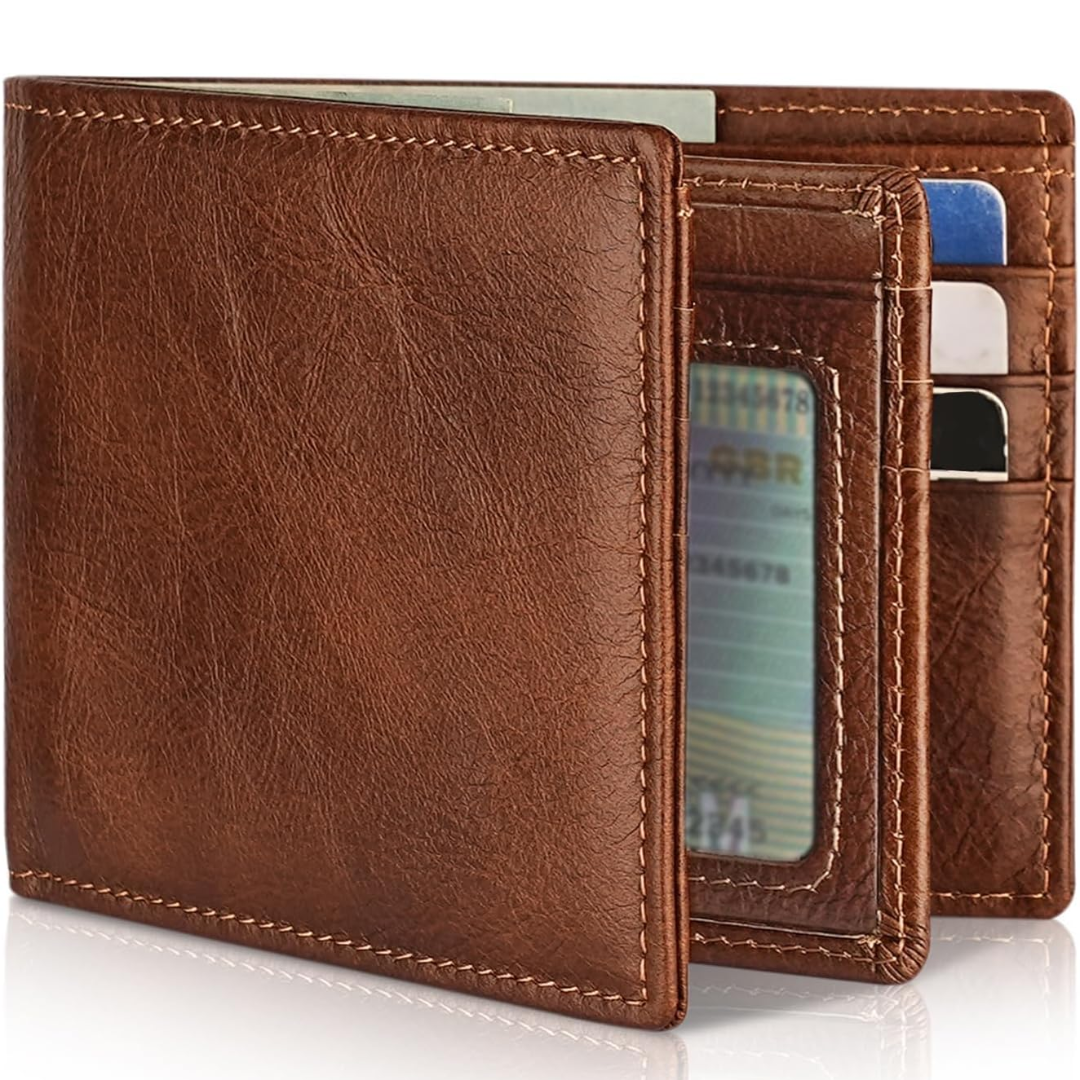 Men's Classic Real Leather RFID Secure Wallet