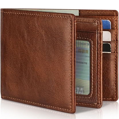 Men's Classic Real Leather RFID Secure Wallet