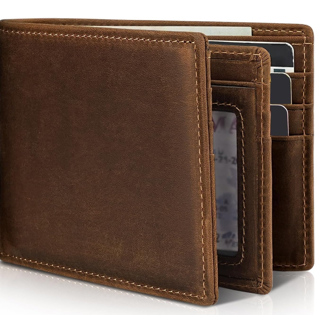 Men's Classic Real Leather RFID Secure Wallet