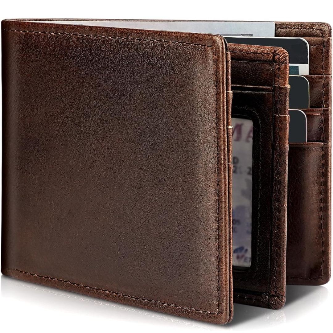 Men's Classic Real Leather RFID Secure Wallet