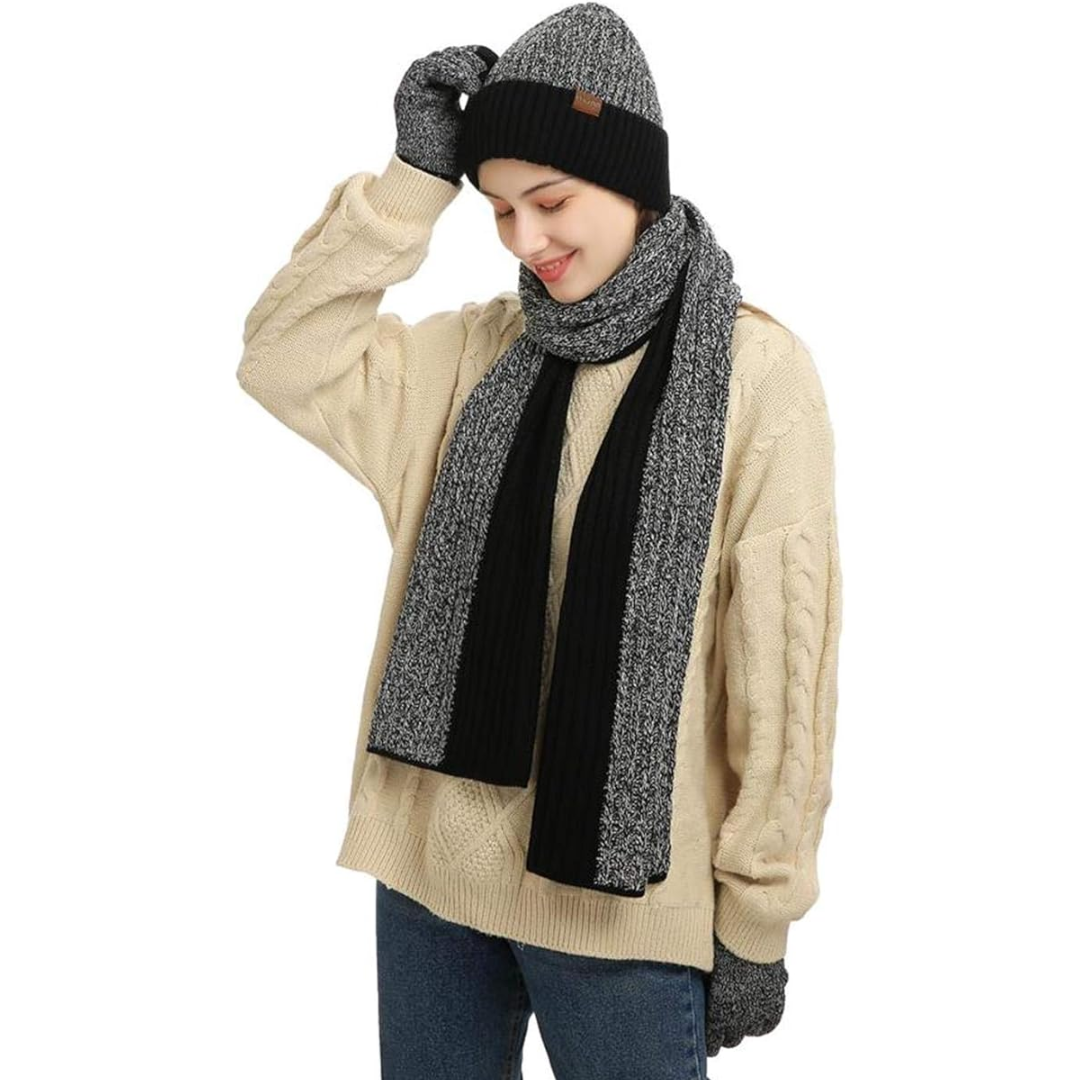 Warm Men's Hat and Gloves Combo Set