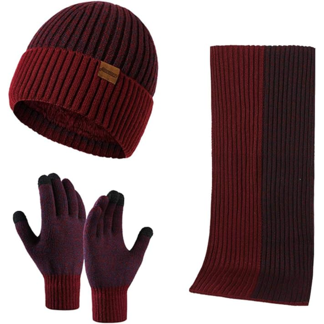 Warm Men's Hat and Gloves Combo Set - Luxicro