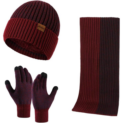 Warm Men's Hat and Gloves Combo Set - Luxicro