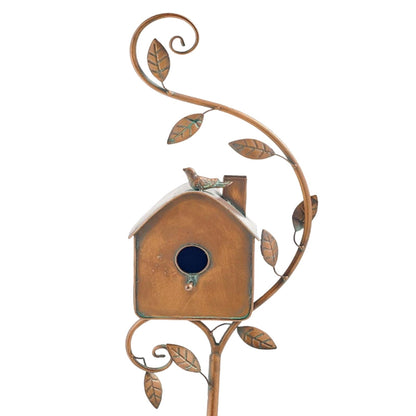 Rustic Metal Bird House Yard Decoration
