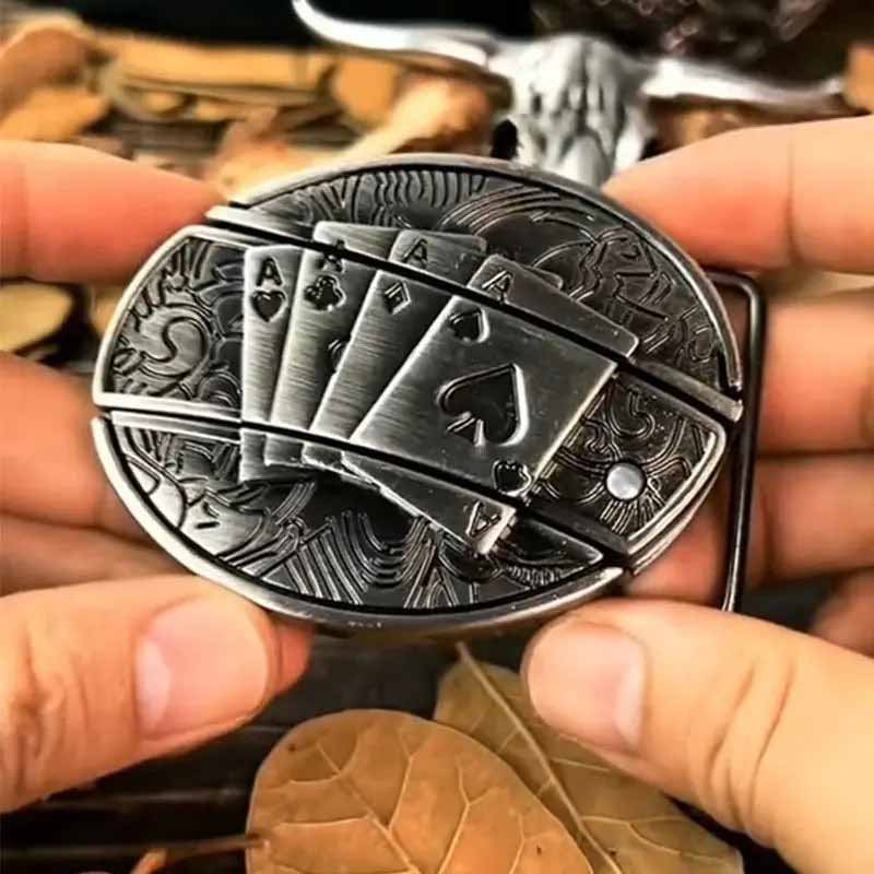 Western Style Silver Oval Belt Buckle
