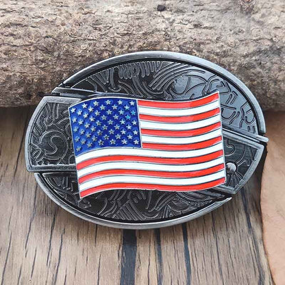 Rustic Silver Western Oval Buckle