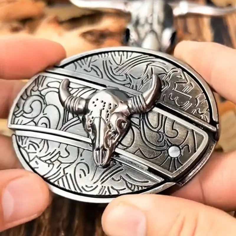 Rustic Silver Western Oval Buckle - Luxicro