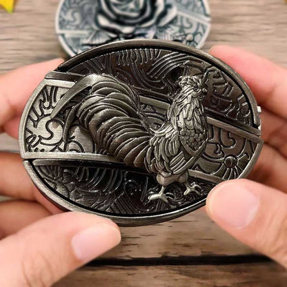 Rustic Silver Western Oval Buckle