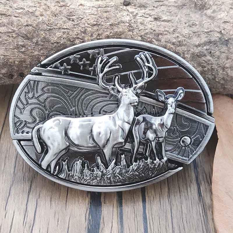 Rustic Silver Western Oval Buckle