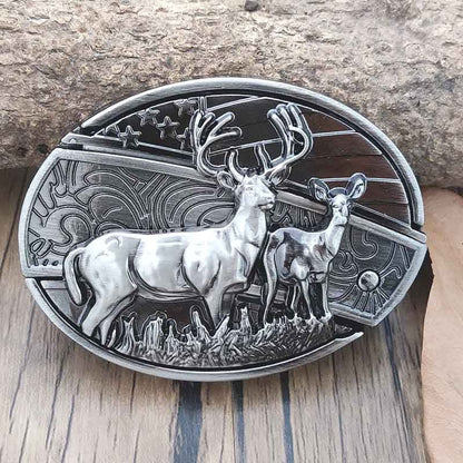 Rustic Silver Western Oval Buckle