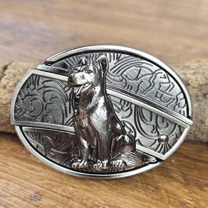 Rustic Silver Western Oval Buckle