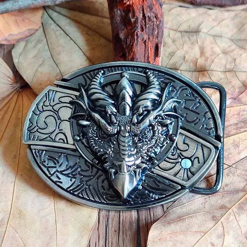 Rustic Silver Western Oval Buckle