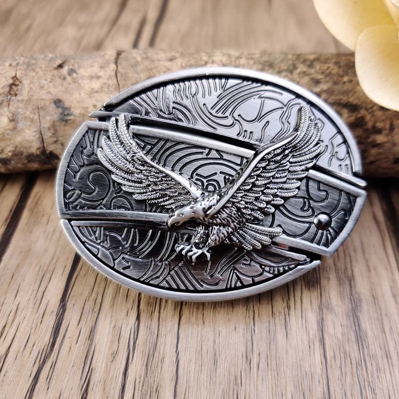 Rustic Silver Western Oval Buckle
