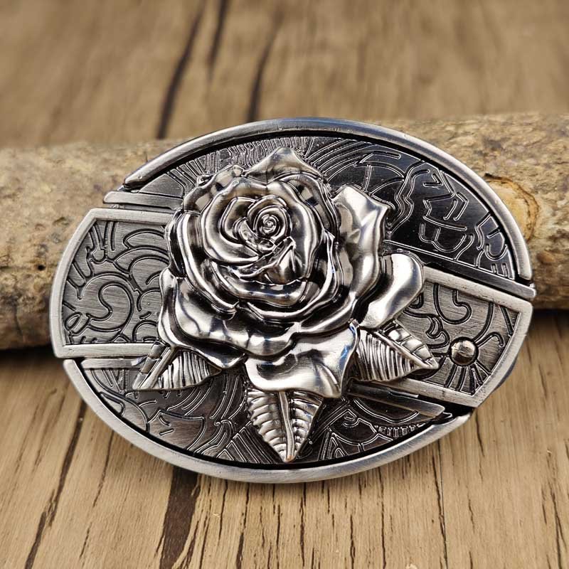 Rustic Silver Western Oval Buckle