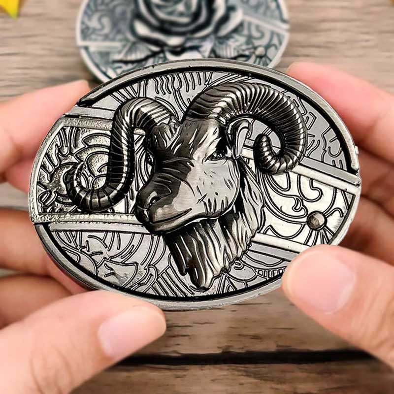 Rustic Silver Western Oval Buckle
