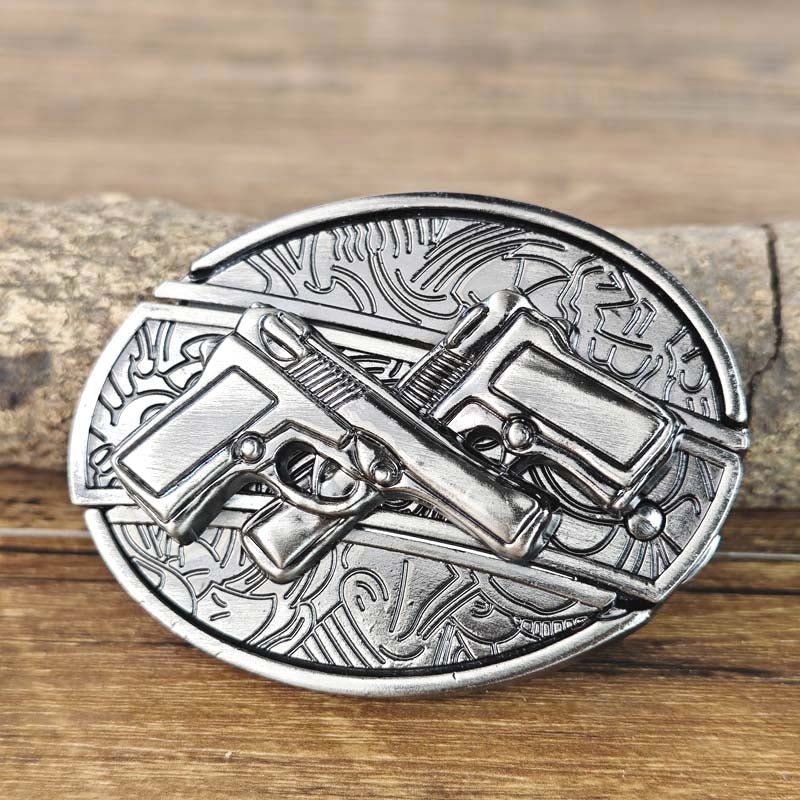 Rustic Silver Western Oval Buckle