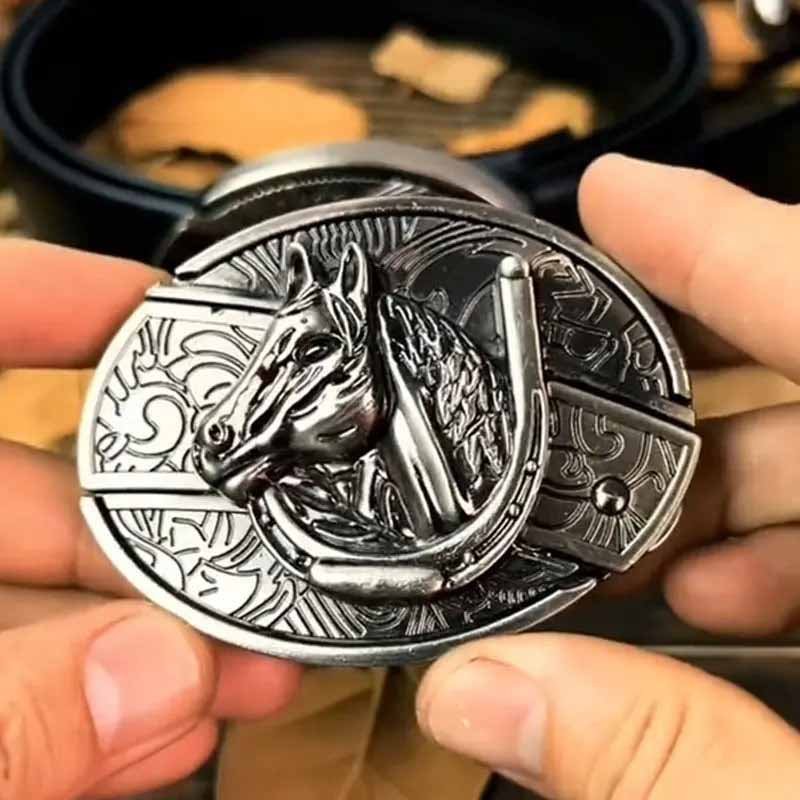 Rustic Silver Western Oval Buckle