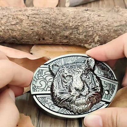 Rustic Silver Western Oval Buckle