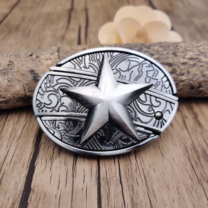 Rustic Silver Western Oval Buckle