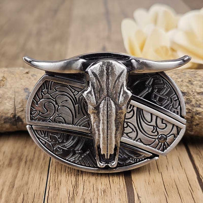 Rustic Silver Western Oval Buckle