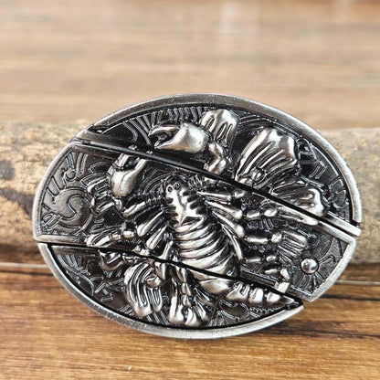 Rustic Silver Western Oval Buckle