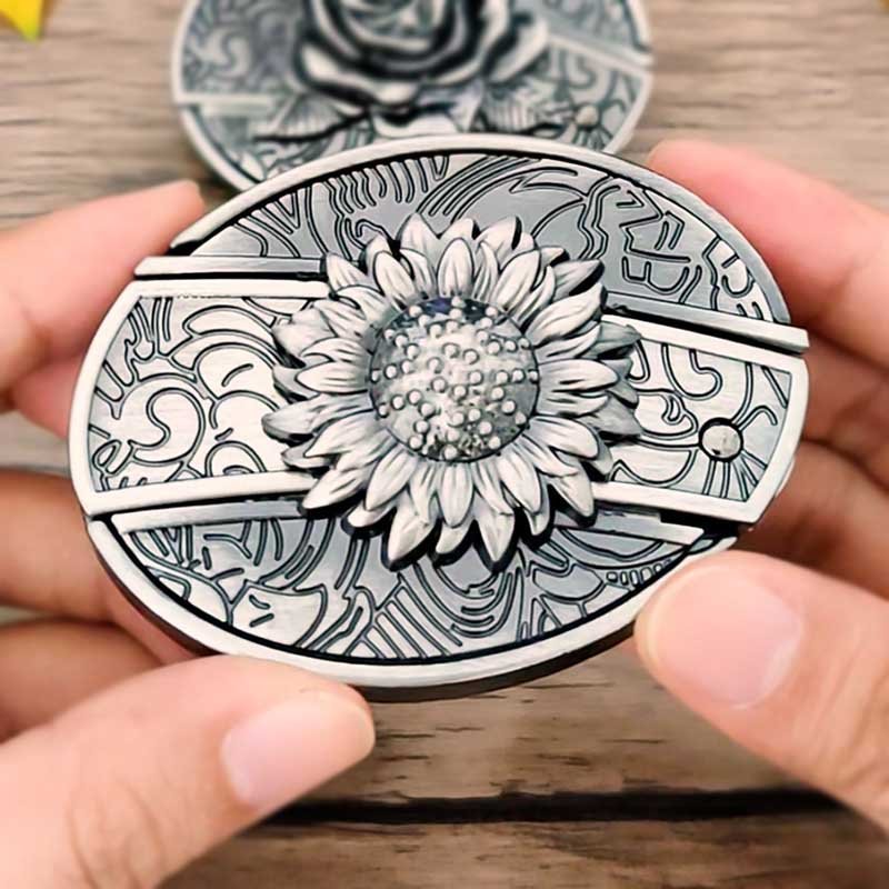 Rustic Silver Western Oval Buckle
