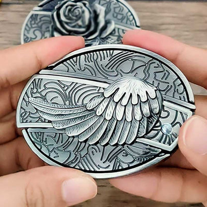 Rustic Silver Western Oval Buckle